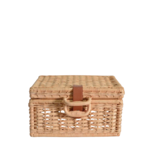 Strap Wicker Basket with Lid