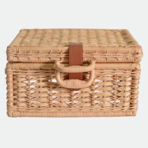 Strap Wicker Basket with Lid
