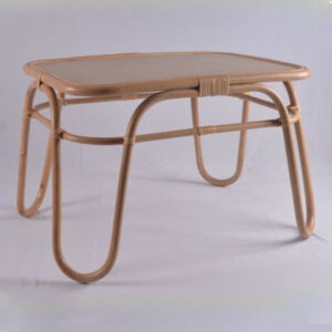 Geometric wicker table