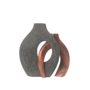 Candle Holder Wooden Stone