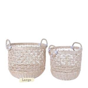 Kawung Round Basket Large