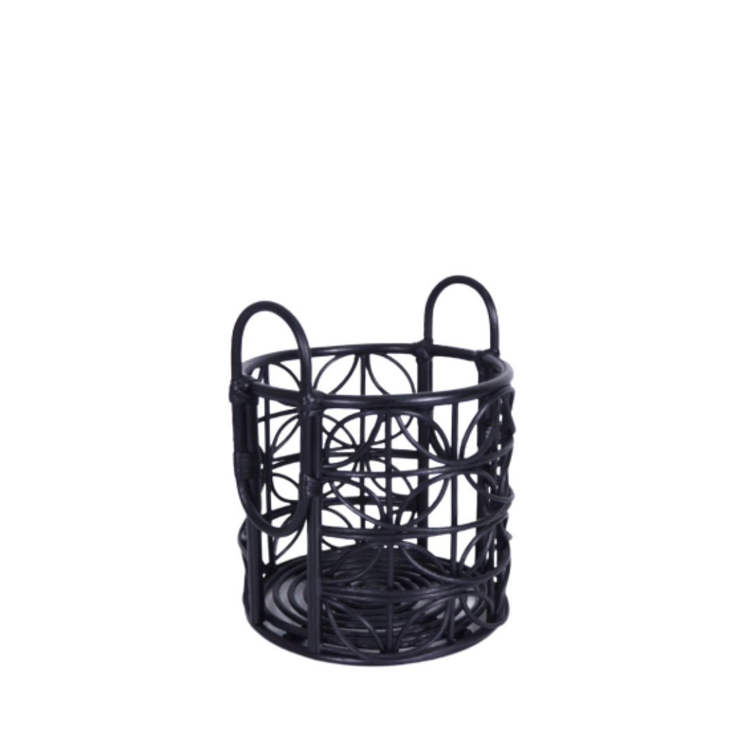 Kawung Round Basket Small