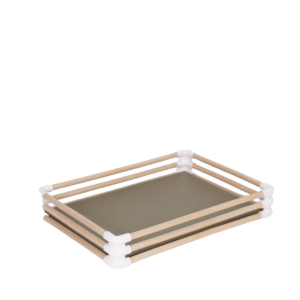 GREEN Rattan Recta Tray