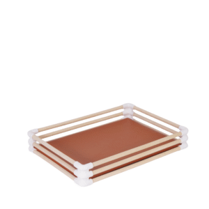 ORANGE Rattan Recta Tray