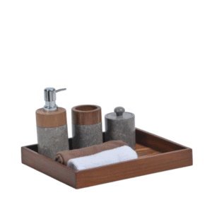 Marble and Wooden Bathroom Set