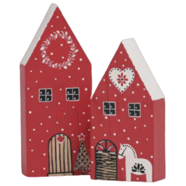 Wooden House Christmas (Red)