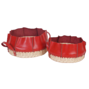 Round Basket Leather